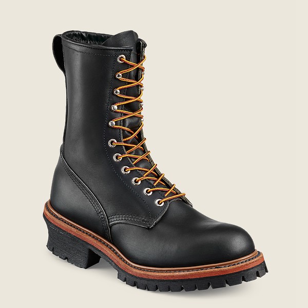 Red Wing Mens Loggermax - 9-inch Soft Toe - Work Boots Black - 3189QGPVO